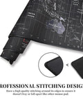 Close-up of World Map Large Gaming Mouse Pad With Anti Slip Rubber Base Extended XXL Desk Mat showing stitching detail.