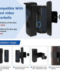 Anti Theft Doorbell Mount No Drill Easy Install Mounting Bracket For Video Doorbell Camera Adjustable Outdoor Cap Peak Weather Shield Sturdy Home Security Mount For House Apartment Office, compatible with most video doorbells
