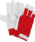 All Purpose Garden Pruning Gloves For Women And Men Breathable Red Work Gloves With Thorn Resistant Leather Durable Gardening Gear For Yard Maintenance And Plant Care, red and white pair