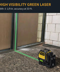 Pro Grade Self Leveling Cross Line Laser With Receiver Kit For Outdoor Construction Green Beam 197 Foot Working Range Rod Clamp And Hard Case