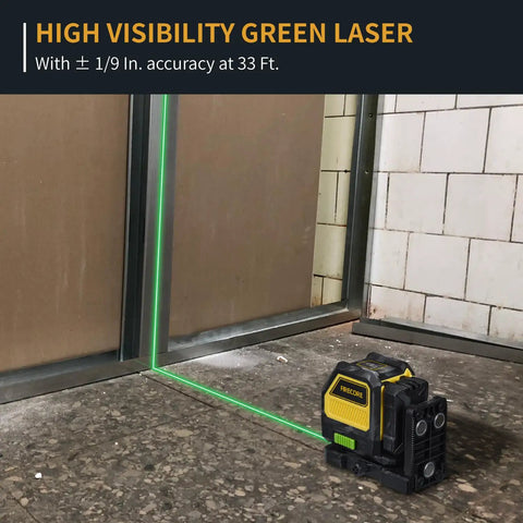 Pro Grade Self Leveling Cross Line Laser With Receiver Kit For Outdoor Construction Green Beam 197 Foot Working Range Rod Clamp And Hard Case