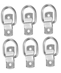 Six Bomb Proof D Ring Tie Down Anchor Rings For Car Floor Mount Zinc Plated Carbon Steel Lashing Hardware.