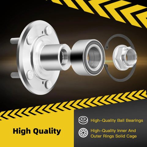 Front Wheel Hub Bearing Kit For Acura RDX 2007 2008 2009 2010 And Honda CR V 2007 2008 2009 2010 2011 5 Lug Non ABS Left And Right Sides BR930583K Replacement OE Grade Drop In Wheel Hub Assembly components