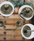 Set Of 6 Antique Bail Handle Drop Pulls With Screws In Vintage Bronze, Drawer Pulls And Cabinet Handles, 3.3 Inch Hole Centers