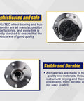 Front Wheel Bearing And Hub Assembly Drop In Kit 513214 5 Lug With ABS Fits Chevy Malibu 2004 2012 Cobalt HHR 2008 2010 Pontiac G6 2005 2010 Saturn Aura 2007 2009 Set Of 2 shown with quality features text.