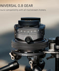 Close-up of Hydra X Dan Ming High Speed Pan System Pro Kit showing universal 0.8 gear, part of tilt rotatable base.