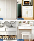 30 Pack 5 Inch Center To Center Gold Brass Cabinet Pulls For Kitchen Cabinets And Drawer Fronts installed on various furniture.