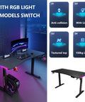 Adjustable Height Standing Desk With Carbon Fiber Top And Hella Fast Electric Lift offers RGB lighting and a textured surface with anti-collision.