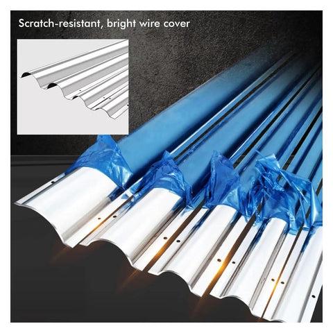 Heavy Duty Stainless Steel Cable Cover Protector Built Tough For Heavy Foot Traffic With Slick Rounded Edges, shown in modular segments.