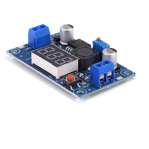 Side view of Dope LED Display Voltmeter Buck Converter With 4.0-40V Input To 1.25-37V Adjustable Output 2A DC-DC Step-Down Power Supply Module Board