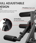 Adjustable Leg Extension And Curl Machine For Home Gym highlighting full adjustable design with 7 positions thigh pads