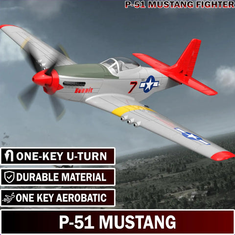 Four Channel Ready To Fly RC Plane For Beginners With Easy Controls And Aerobatic Capabilities P51 Mustang Foam Airplane