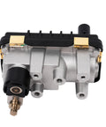 Autodevil turbo electronic actuator, angled side view; silver aluminum body with black top.
