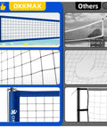 Heavy Duty Outdoor Volleyball Net Set With Adjustable Poles And Anti Sag Design, Portable Beach Net Kit Includes Fixed Plate