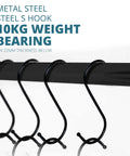 30 Pack Heavy Duty Black S Hooks 3.5 Inch Large S Shaped Metal Hanging Hooks For Kitchen Utensils Pots Pans Towels Bags Jeans Plants And More Carbon Steel Durable Organization Gear hanging on a rod