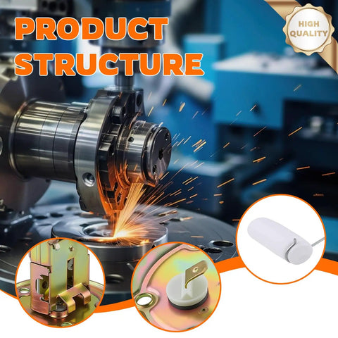 Industrial machine component in motion with production process highlights, focus on metallic product structure design and detail.