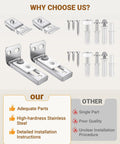 Bifold Door Hardware Repair Kit 4 Pack For Sliding Closet Doors With brackets, screws, and installation highlights.