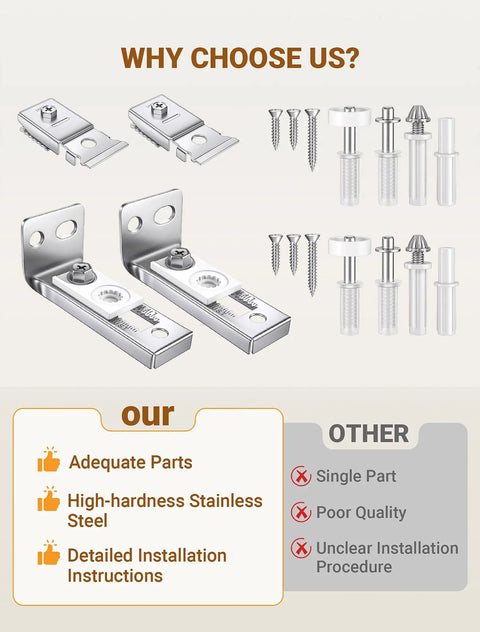 Bifold Door Hardware Repair Kit 4 Pack For Sliding Closet Doors With brackets, screws, and installation highlights.