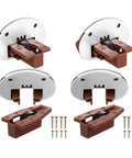 Drawer Slide Repair Kit Set Of 4 with metal plate and brown plastic replacement slides, screws included for easy installation.