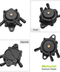 Six Pack Fuel Pumps For Lawn Mower Replacement Compatible With 491922 691034 692313 showing front and back view