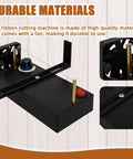 Hot Ribbon Cutter Machine With Adjustable 100 To 600 Celsius Temperature Electric Rope Cutter DIY Friendly Portable Heat Cutter For Braided Ribbon And Webbing Includes Screwdriver Built In Fan showing control knob and fan