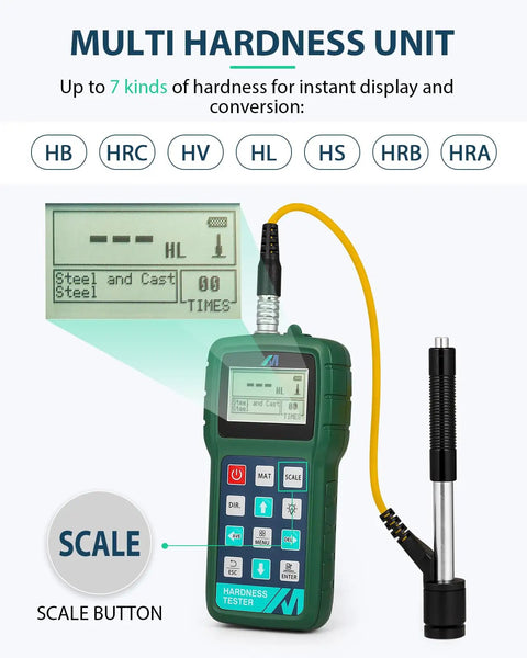 Metal Hardness Tester Kit With Digital Leeb Testing And Standard Hardness Block For Calibration Portable On The Go
