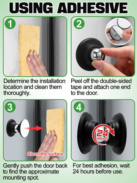 Installation steps for Magnetic Door Catch For Campers And Trailers Easy Install Door Stopper Kit With Adhesives And Screws Included Great For Camper Doors Holds Doors Open Or Closed Durable Accessory 1 Pack.