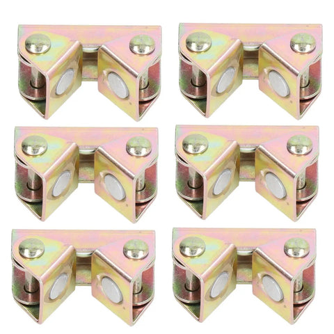 Pack of 6 Adjustable Stainless Steel Magnetic V Welding Clamp Kit for Indoor Projects showcasing ultra strong hold design.