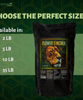 Flower Finisher Organic PK Bloom Booster 1 5 7 Final Weeks Of Flowering For Peak Phosphorus And Potassium Load That Supercharges Resin Rush And Bud Density For Indoor Outdoor Growers 2 Pound Bag, black pouch front