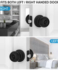 Round Door Knob Set With Deadbolt And Privacy Lock Matte Black Ball Style Door Handles For Indoor Doors Five Pack Rust Resistant