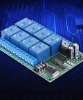 Eight Channel DTMF Relay Module For Phone Voice Control 12V DC Remote Switch Kit 8CH DTMF Power Converter with blue relays