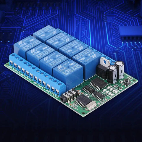 Eight Channel DTMF Relay Module For Phone Voice Control 12V DC Remote Switch Kit 8CH DTMF Power Converter with blue relays