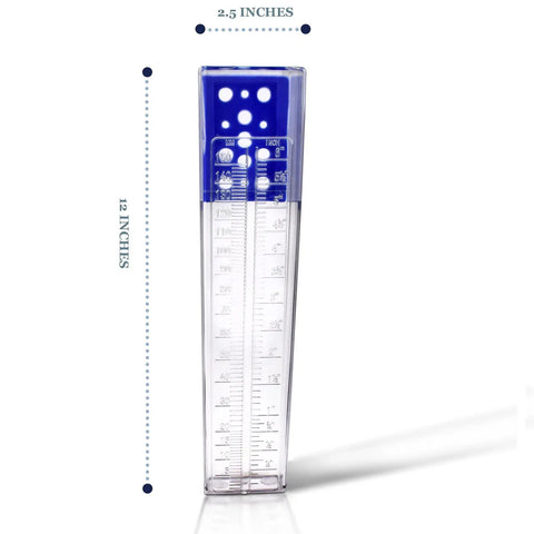 Rugged Outdoor Rain Gauge With 6 Inch Capacity For Yard Or Fence Post Mount Built Tough Weatherproof Construction Easy Install Dual Scale Inches And Millimeters For Quick Accurate Rain Readings, 12-inch blue clear plastic rain gauge with inch and mm scale