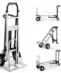 4 In 1 Convertible Hand Truck With 1000 Lb Capacity, Foldable Dolly Cart That Converts To Flatbed, 2 Wheel Hand Truck, And 4 Wheel Dolly, Built With A3 Steel Tube And Aluminum Alloy, Rugged Workhorse For Warehouses, Supermarkets, And Offices, Black. Folding 4-in-1 hand truck with rubber wheels and aluminum frame