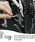 Top Shelf Heavy Duty Button Head Socket Cap Screws, 20 Pack Number 10-32 By 3/8 Inch 304 Stainless Steel with hex key installation on bike.
