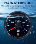 Seven Color LED Fuel Gauge For Boats Cars And Trucks With Marine Grade Fuel Tank Level Indicator displayed in waterproof conditions