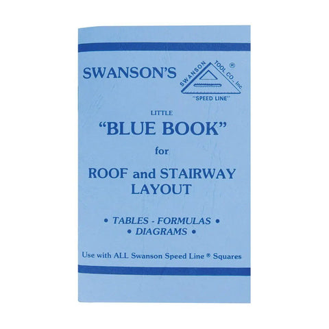 Cover of Swanson's Little Blue Book for roof and stairway layout, featuring tables and diagrams for use with Speed Line squares.