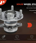 A-Premium rear wheel bearing and hub assembly with four lug studs, silver finish for Nissan Versa/Kicks 2020-2024