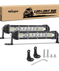 Slim 7 Inch LED Light Bar With 16 LED Chips 48W Spot Flood Combo for Offroad Trucks SUVs ATVs UTVs, mounting kit included