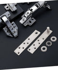 Heavy Duty Hidden Hinges For Doors Made Of Stainless Steel 360 Degree Pivot Hinge System parts on black background