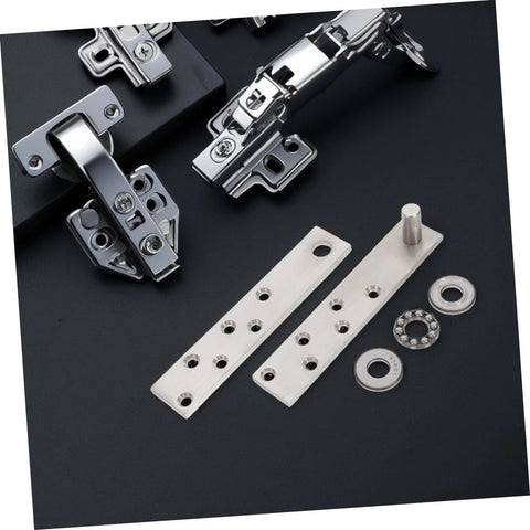 Heavy Duty Hidden Hinges For Doors Made Of Stainless Steel 360 Degree Pivot Hinge System parts on black background