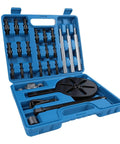 Rock Solid Steel Bearing Puller Set For Auto Wheel Hub Repair With Pro Extractor Tool 33 Piece Kit, blue case with DL1 DL6 collets
