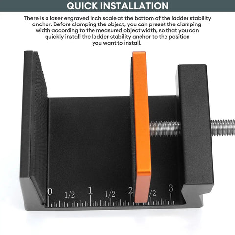 Beefed Up Ladder Fall Protection Anchor for Quick Stability in Seconds on Any Jobsite Universal Bracket with Laser Scale
