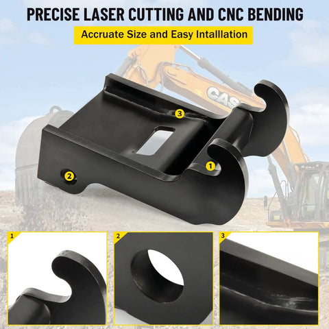 X Change Quick Attach Coupler Bracket For Mini Excavators Black Coated Steel Mount Turns Any Attachment Into A Bobcat Ready Tool Easy Weld On Conversion Compatible With Bobcat E Series