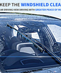 Front And Rear Windshield Wiper Blades 28 20 16 Inch Set Compatible With 2011 2020 Toyota Sienna Graphite Rubber wiping water off windshield.