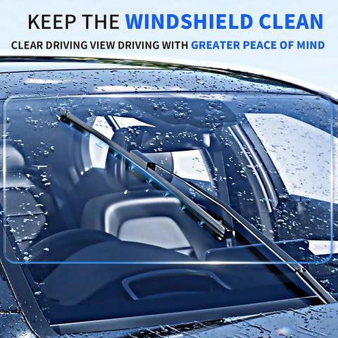 Front And Rear Windshield Wiper Blades 28 20 16 Inch Set Compatible With 2011 2020 Toyota Sienna Graphite Rubber wiping water off windshield.