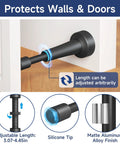 Adjustable Door Stoppers With Heavy Duty Aluminum Body And Thick Frosted Silicone Keep Things Rock Solid Against Walls Non Slip Floor Protectors with adjustable length shown.