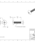 Top Notch Twenty Pack Black Cage Nuts With 1032 Threads And Three Quarter Inch Quadrex Drive Screws Paired With Nylon Washers An Awesome Heavy Duty Bundle For Server Rack Rails And Av Cabinet Setup technical drawing of 10-32 x 3/4 inch Quadrex drive screw.