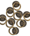 Vintage Ring Pull Handles 8 Pack With Antique Bronze Finish For Cabinets Drawers Dressers And Furniture Hardware Durable Metal With Screws