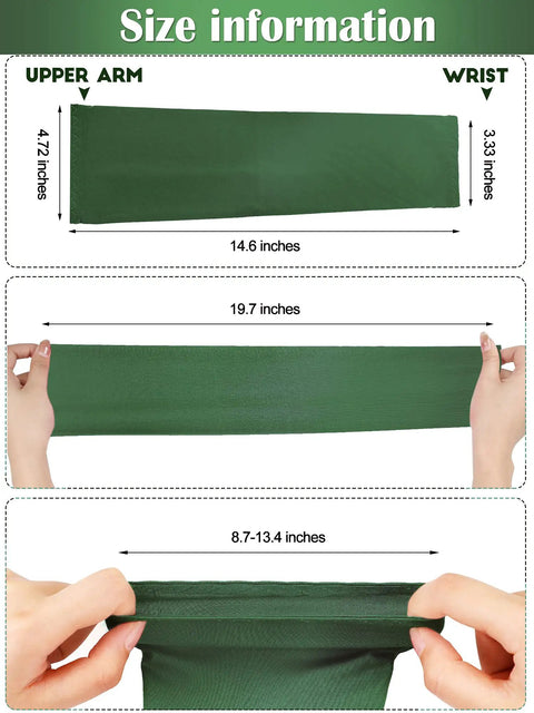 Size guide for Unisex UV Protection Arm Sleeves Set 12 Pairs Long Cooling Cover For Outdoor Adventures